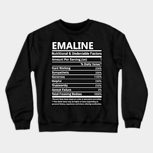 Emaline Name T Shirt - Emaline Nutritional and Undeniable Name Factors Gift Item Tee Crewneck Sweatshirt